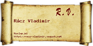 Rácz Vladimir névjegykártya